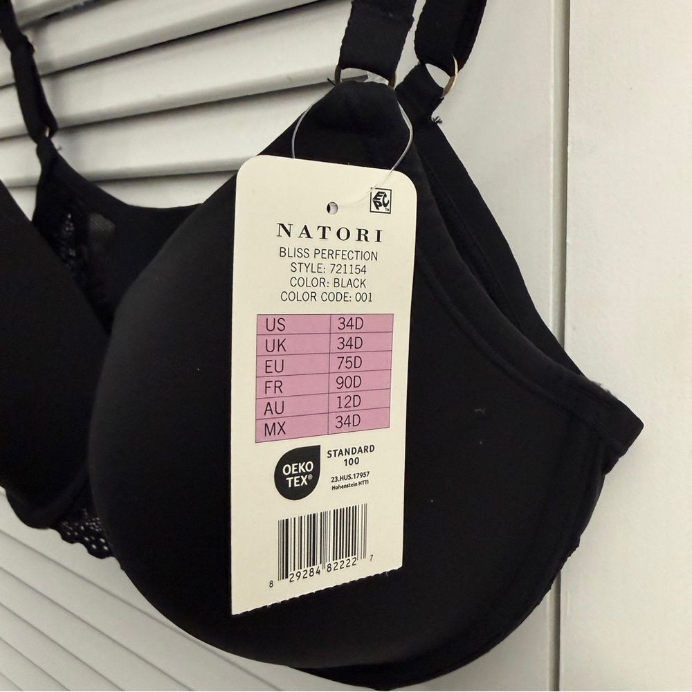 Natori Bliss Perfection Contour Stretch Underwire Bra Black 34D - NWT - Picture 6 of 7